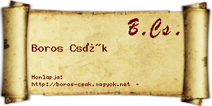 Boros Csák névjegykártya