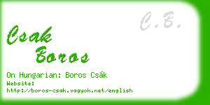 csak boros business card